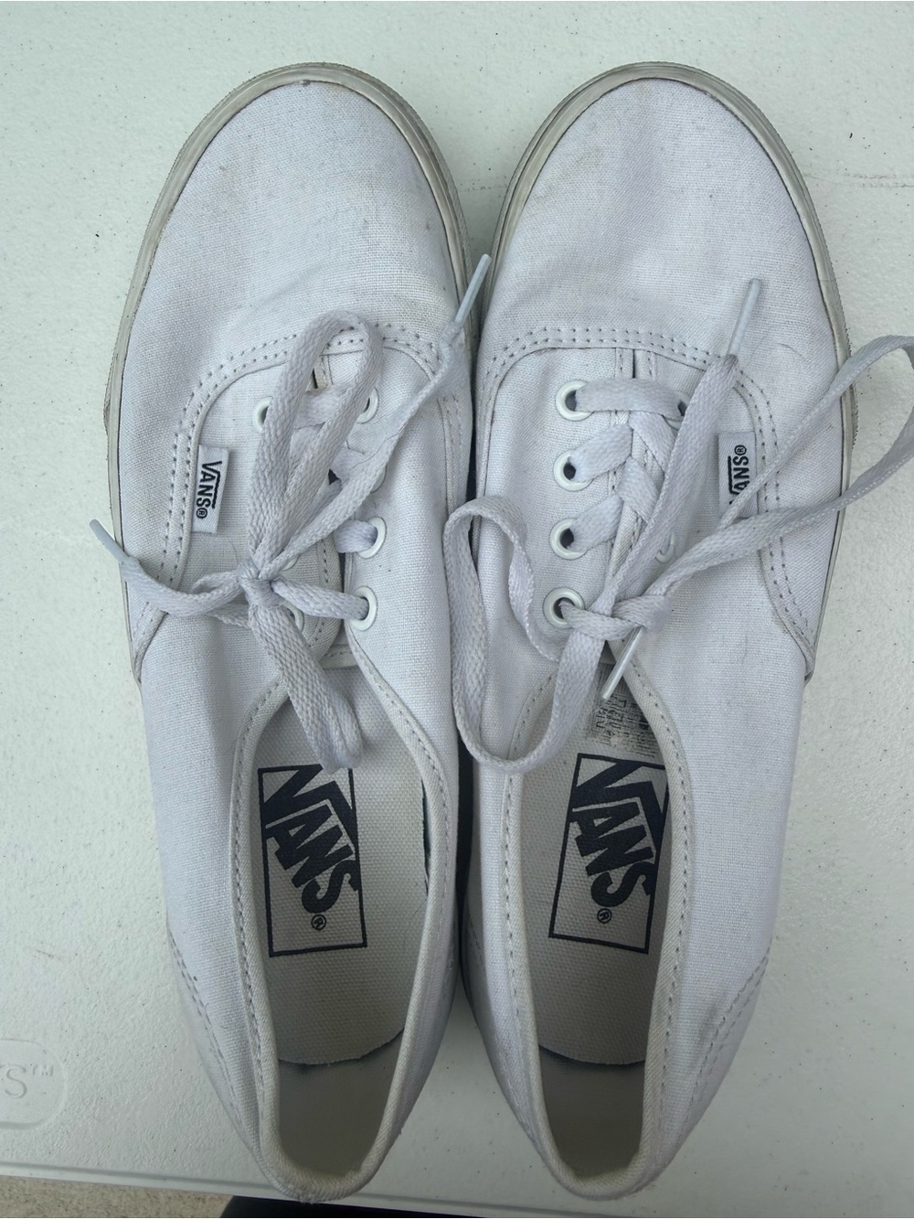 Vans White Canvas Low-Top Sneakers